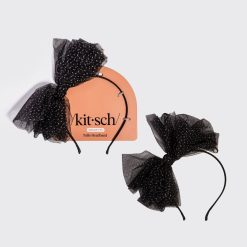 Black Glitter Tulle Headband