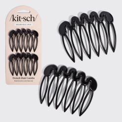 Black French Hair Combs 2pc Set